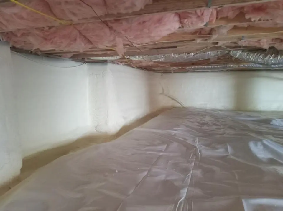 Crawl space encapsulation with closed-cell spray foam for Commercial Roof Restoration in Temple City
